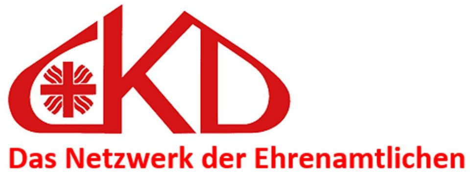 Das Bild zeigt das Logo der Caritas Konferenzen Deutschlands, CKD, mit dem Zusatztext: Das Netzwerk der Ehrenamtlichen.